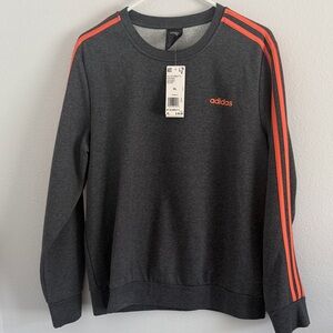 Adidas Women's Essentials 3-Stripes Fleece Sweatshirt EK5593 Gray/orange